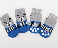 Носки с антискольжением для собак хлопок "Blue Bear" Size S