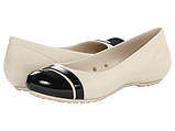 Балетки жіночі литі туфлі Крокси Кап Тієї / Crocs Women’s Cap Toe Flat (12300-16U), Молочні, фото 4