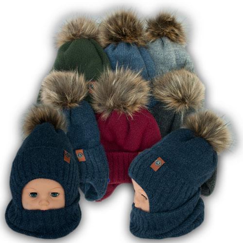 ОПТ Дитячий комплект — шапка та шарф (хомут) для хлопчика, р. 48-50 (5 шт./набір), фото 1