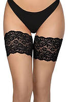 Кружевные Бандалетки на бедра LACE THIGH BAND WITH SILICONE Повязки полоски от натирания Хидлейсы р. S-XXXL M, Чорний