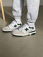 Жіночі модні кроси Нью Беленс 550. Світлі кросівки із зеленим лого New Balance 550 Green., фото 9