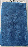 Однотонний синій набір килимків із двох штук, у ванну кімнату та туалет, Туреччина