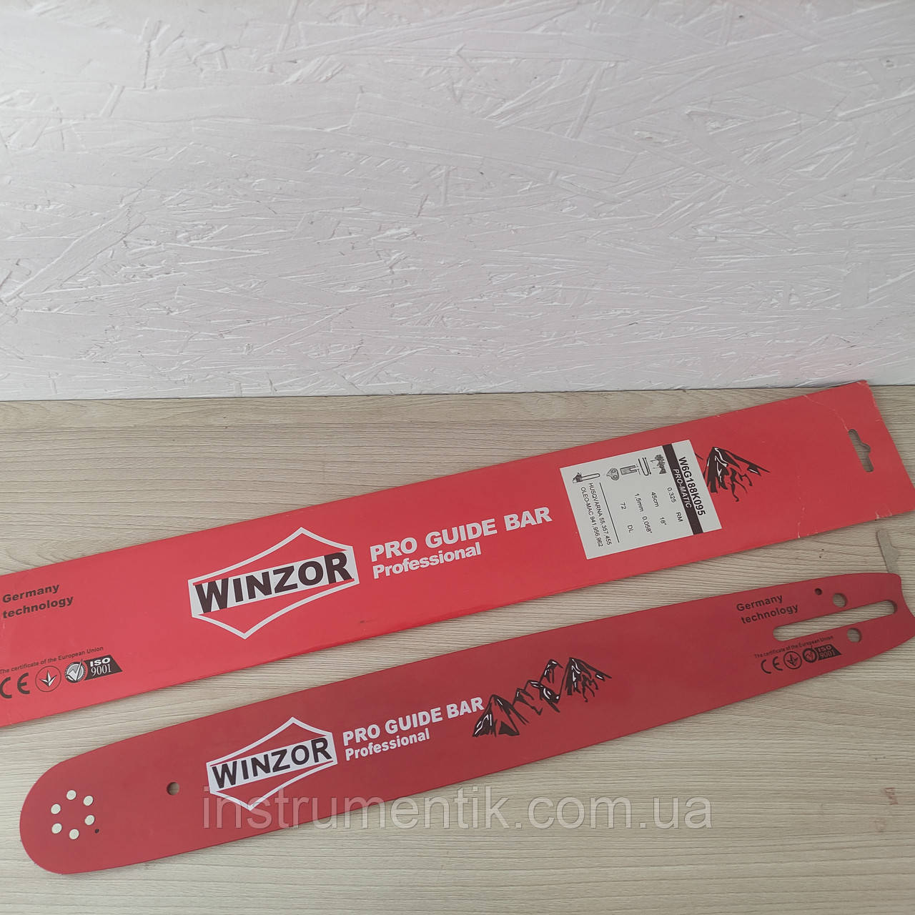 Шина Winzor для бензопил (крок 0,325 на 72 зв.) 45 см, фото 1