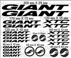 Вінілові наклейки на велосипед - Набір Giant XTC білий колір  (24шт)