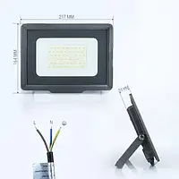 Светодиодный LED прожектор 50W 4500Lm 6200K IP65 BIOM S5-SMD-50-Slim Гарантия - 1 год