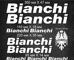 Вінілові наклейки на велосипед - Набір Bianchi чорний колір  (10шт)