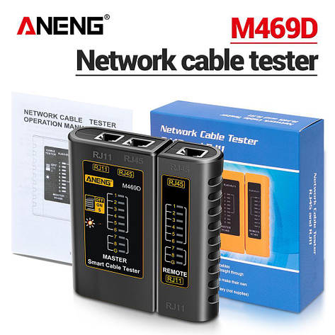 Тестер витої пари ANENG M469D для RJ45 LAN RJ11 RJ12, фото 1