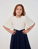 Красивая праздничная блуза с пышным рукавом для девочки 116-140 р