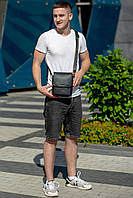 Чоловіча сумка через плече з клапаном Tiding Bag TD-59980 з натуральної шкіри чорна, фото 8
