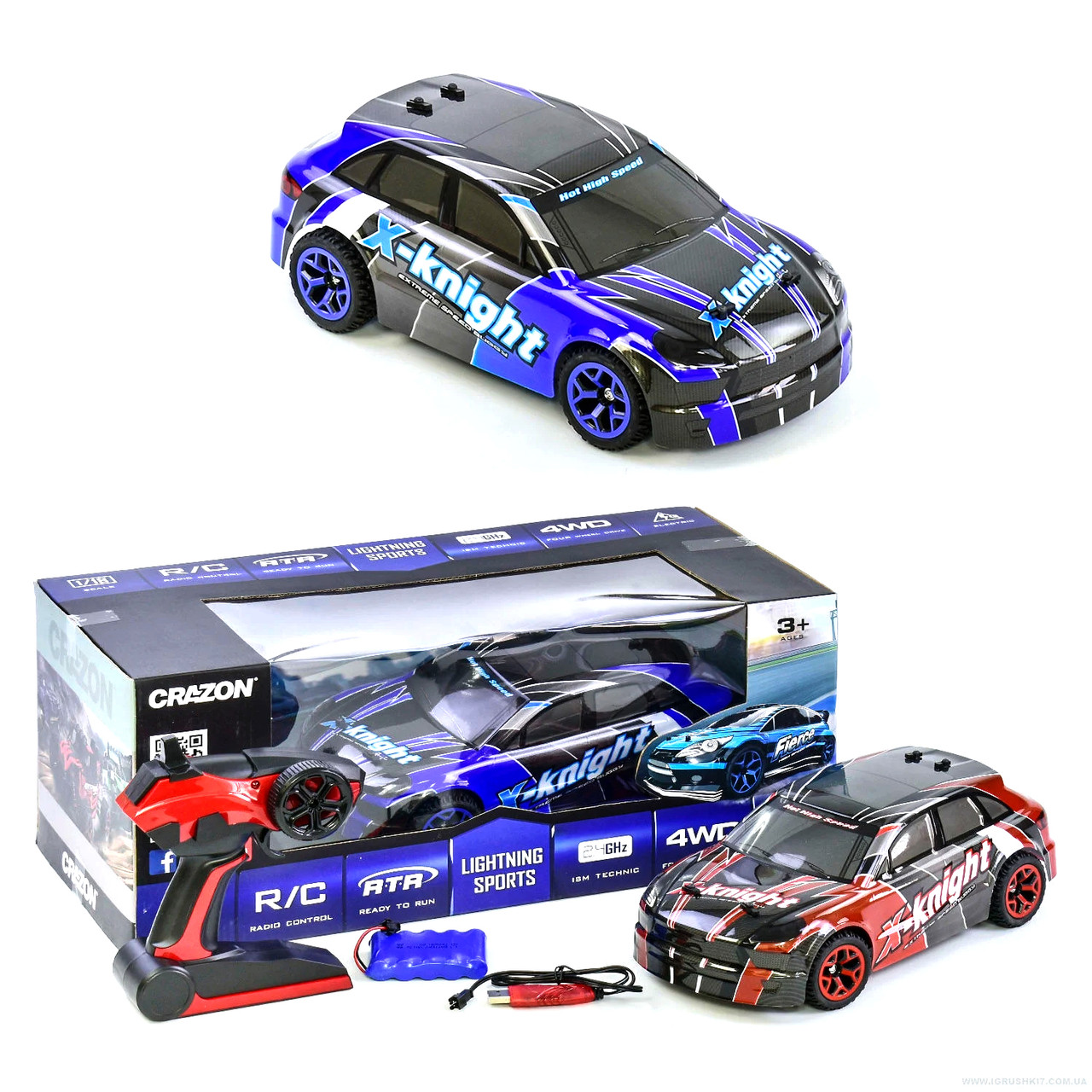 Машина на радіокеруванні (акумулятор 6V, 2 кольори на вибір, швидкість 20 км/год, у коробці) 17 GS 07 B, фото 1