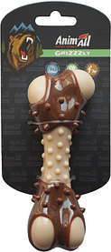 Іграшка для собак AnimAll GrizZzly Кісточка з ароматом м'яса розмір S 11,7 х5, 7х4, 9 см beige/brown