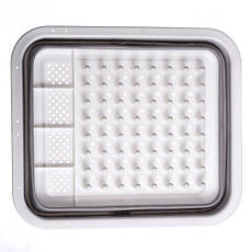 Сушарка для посуду Multi-Function Drain Rack 511 LS Силіконова складана з нековзними ніжками біла, фото 3