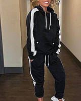 Модный женский спортивный костюм из велюра в размерах 42-44,46-48 Черный