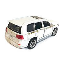 Машинка металева Toyota Land Cruiser "AutoExpert" Тойота джип білий , звук, світло, інерц., відкр. двері, багаж, капот, 15*6*6 см, фото 4