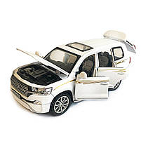 Машинка металева Toyota Land Cruiser "AutoExpert" Тойота джип білий , звук, світло, інерц., відкр. двері, багаж, капот, 15*6*6 см, фото 5
