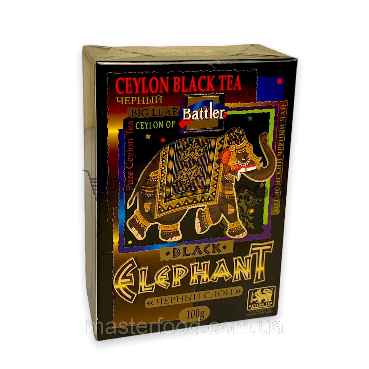 Чай Battler "Чорний слон" 100г. чорний крупнолистовий, фото 1