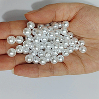 Намистини Штучні Перли пластик 6 мм 20 грам приблизно 170 шт колір Білий Перли