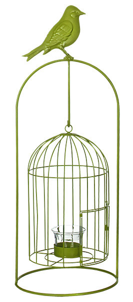 Виріб декоративний у вигляді клітки для птахів, комплект із 4-х шт. зелений