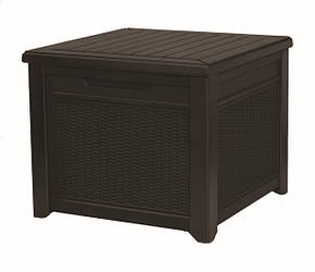 Стіл-скриня PROSPERPLAST CUBE RATTAN 208 л, коричневий