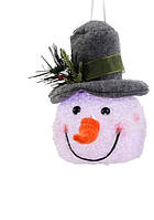 Декоративная фигурка "Снеговик", 14 см., "Luca Lighting", серая шляпа