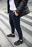 Чоловічі спортивні штани з котону на гумці внизу чоловічі сині, фото 4