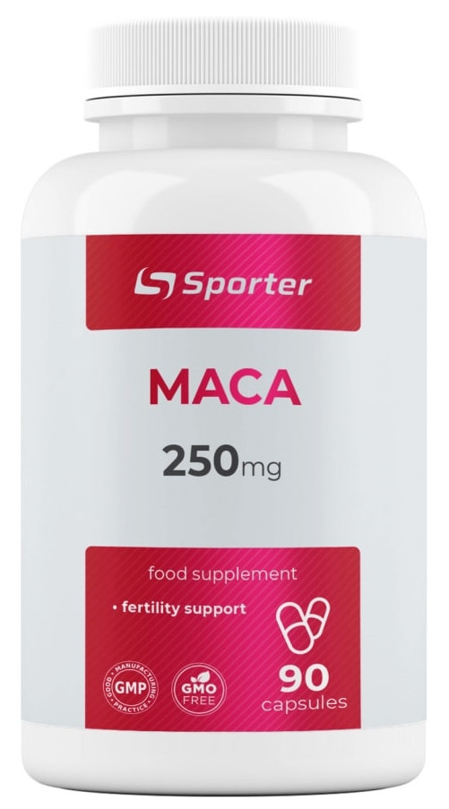 Підвищення лібідо, для чоловіків і жінок Sporter Maca 250 мг — 90 капс, фото 1