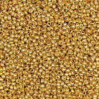 18388 Чеський бісер Preciosa 10 для вишивання золотий срібний позолочений яскравий Бісер