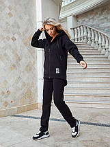 Жіночий теплий спортивний костюм 821 чорний, фото 2