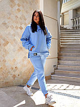 Жіночий теплий спортивний костюм 5823 блакитний, фото 2