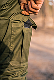 Чоловічі демісезонні повсякденні спортивні штани карго з котону хакі, фото 3