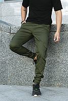 Чоловічі демісезонні повсякденні спортивні штани карго з котону хакі