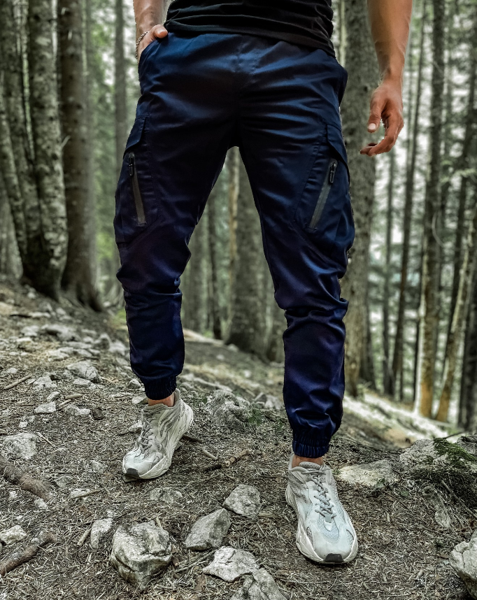 Модні чоловічі повсякденні штани карго на гумці з бічними кишенями, фото 1