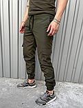 Повсякденні весняні штани карго чоловічі з боковими кишенями з котону на гумці внизу, фото 6