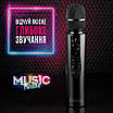 Караоке мікрофон Losso M6 Premium Duet чорний із стерео звуком, фото 4