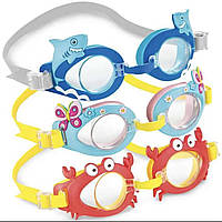 Intex Окуляри для плавання 55610 розмір S, 3-8 років Крабик Акула Метелик