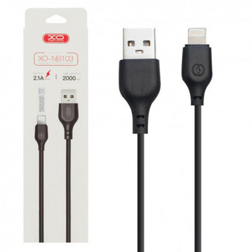 Кабель XO NB103 USB - Lightning 2.1A/2m (Чорний)