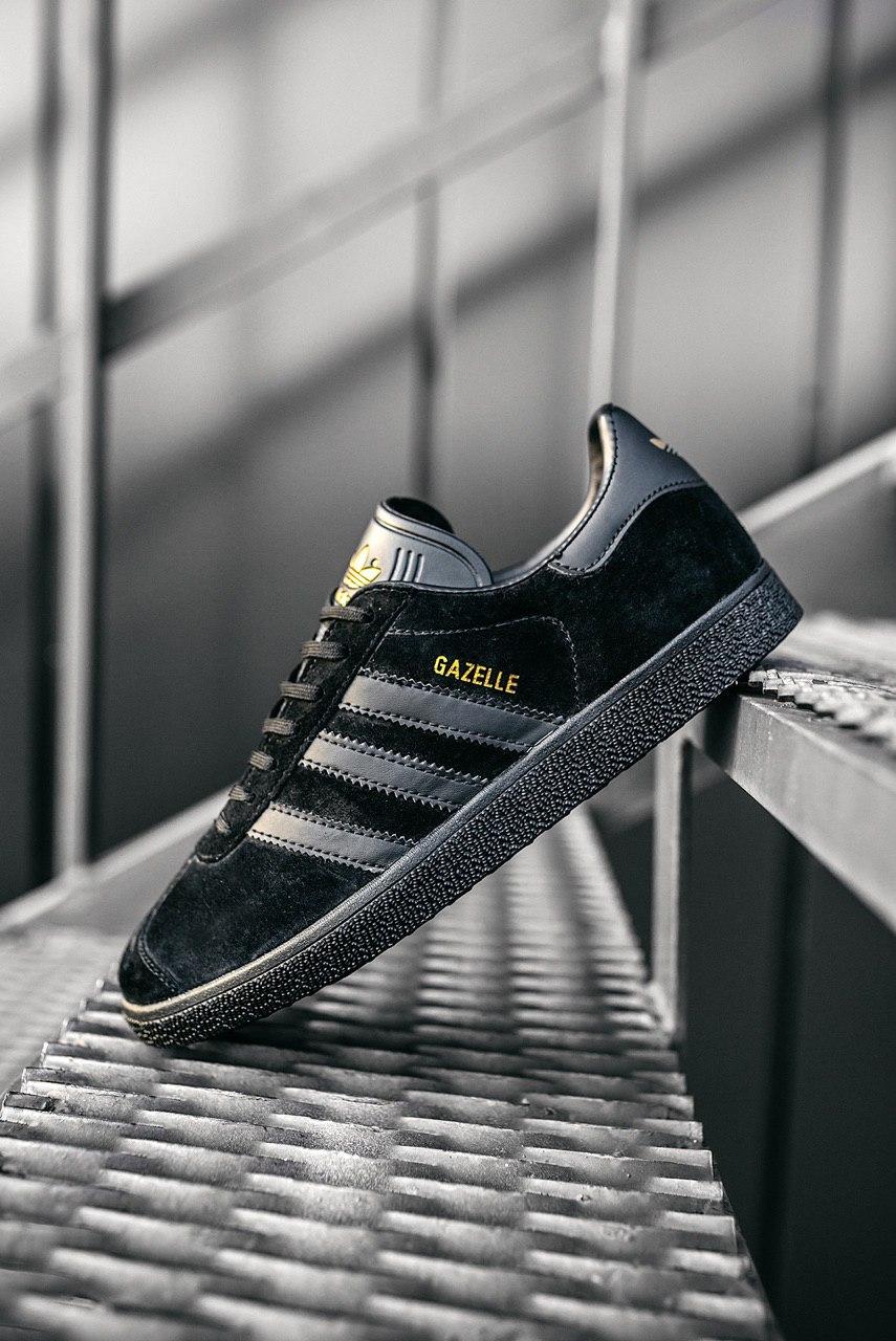 Кросівки чоловічі чорні Adidas Gazelle (00193), фото 1