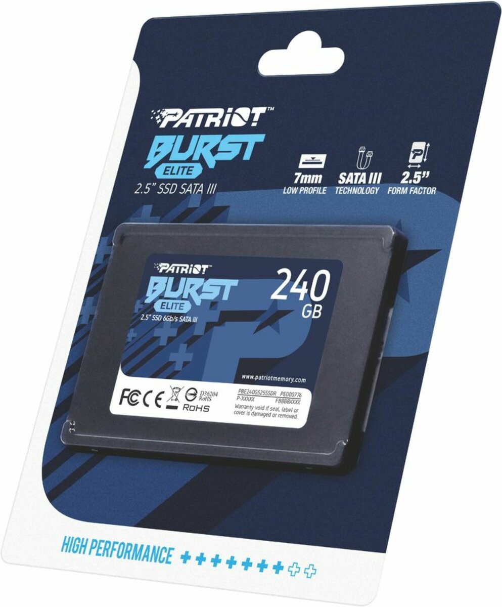 SSD Patriot Burst Elite 240GB 2.5" 7mm SATAIII TLC 3D