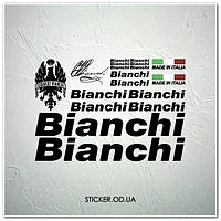 Набір наклейок на велосипед "Bianchi", наклейки на раму.