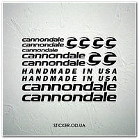 Набір наклейок на велосипед "Cannondale", наклейки на раму.