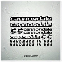 Набір наклейок на велосипед "Cannondale", наклейки на раму.