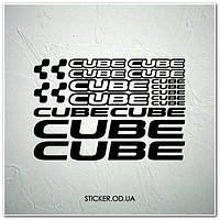Набор наклеек на велосипед "CUBE", наклейки на раму.