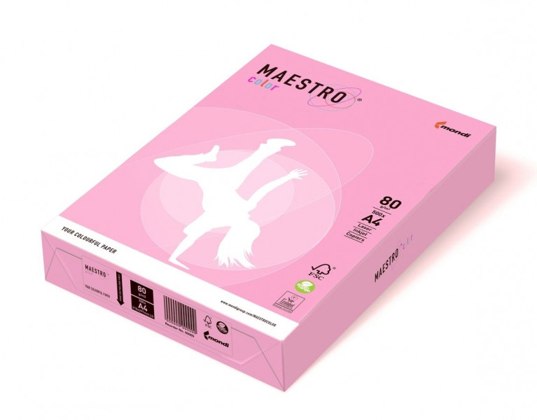 Папір кольоровий A4 80г/м Pastell 500арк PI25 Pink рожевий Maestro Color