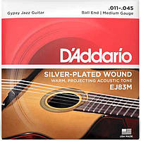 Струны D'Addario EJ83M Silver-Plated Wound Gypsy Jazz Guitar Ball-End Medium 11-45