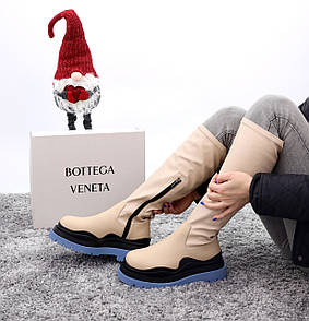 Черевики жіночі бежеві зимові Bottega Veneta (07567)