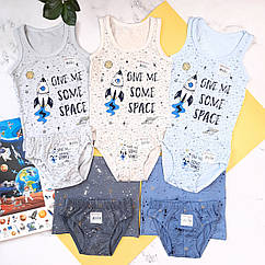 Набір білизни для хлопчика донелла від 8 до 9 років Donella комплект майка труси для хлопчика ціна за 1шт