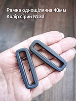 Рамка однощілинна 40мм, колір сірий №G3
