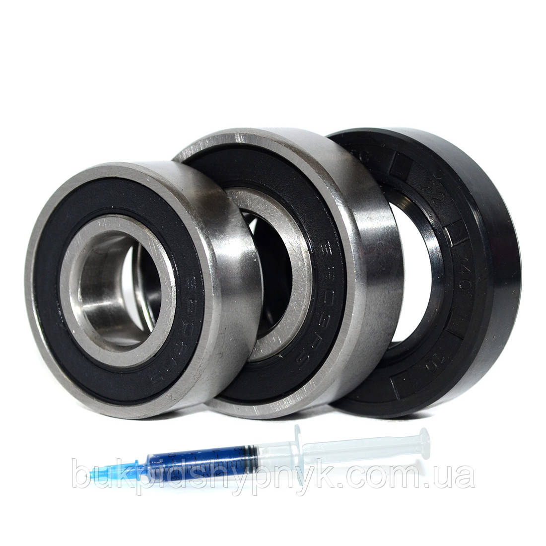 Ремонтний комплект підшипників для пральних машин Indesit і Ariston (+ порція мастила для сальників) KT 6202, фото 1