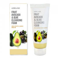 Пенка для умывания с экстрактом авокадо и оливы LEBELAGE FRUIT AVOCADO&OLIVE CLEANSING FOAM 100 мл