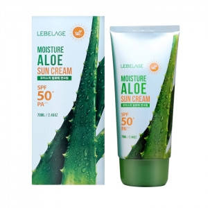 Зволожувальний сонцезахисний крем для обличчя з алое LEBELAGE MOISTURE ALOE SUN CREAM SPF50+ PA+++ 70 мл